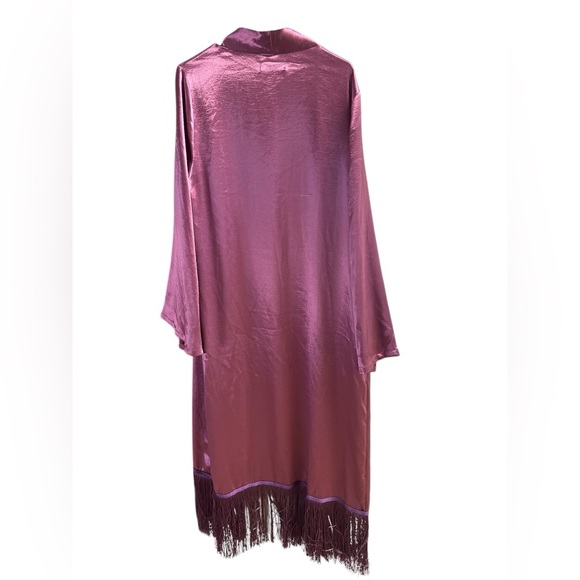 Purple satin fringe rebdolls glow up duster kimono - Picture 9 of 9